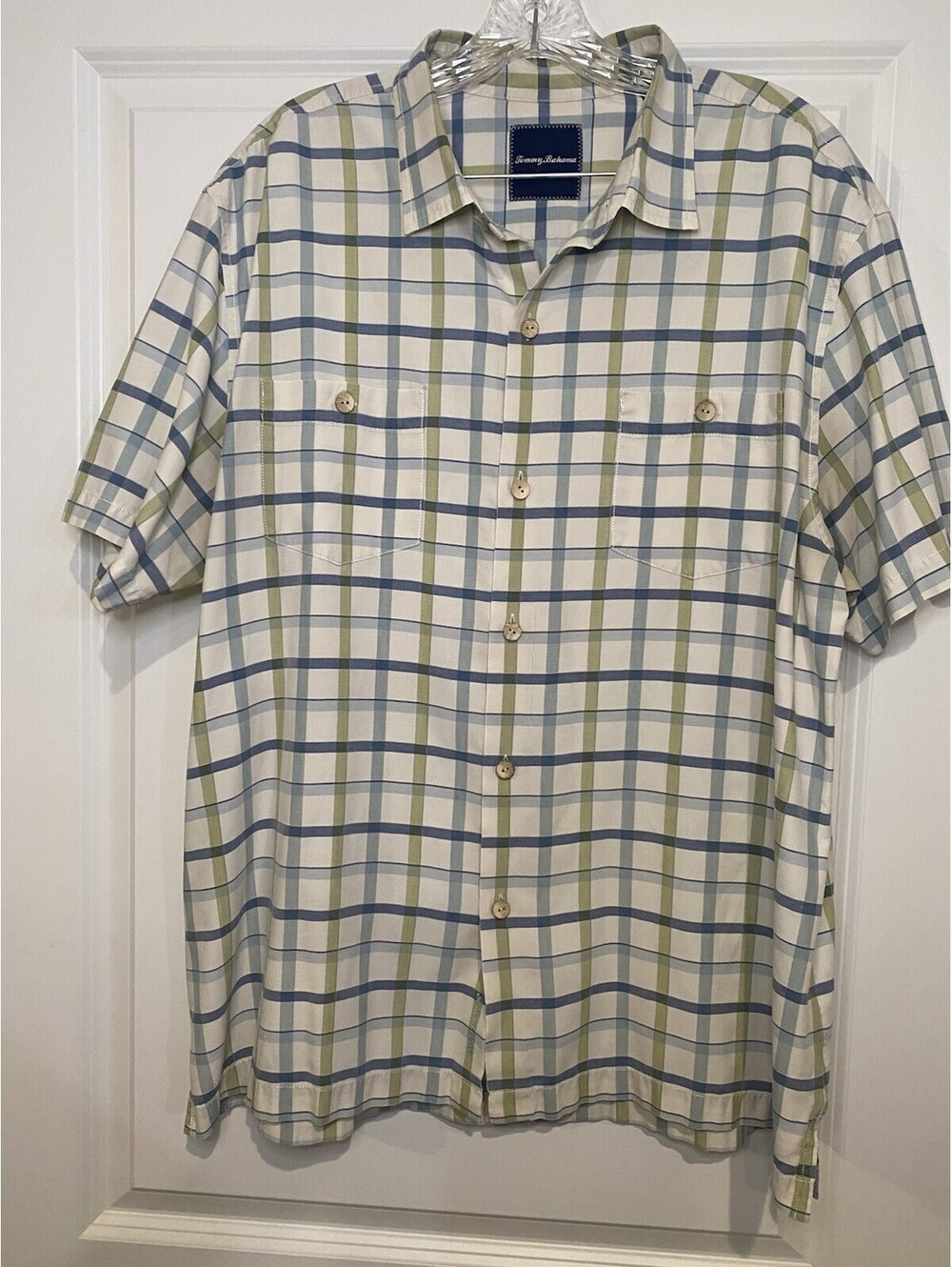Tommy Bahama Men's Short Sleeve Island Zone Blue Geometric Print Shirt XL